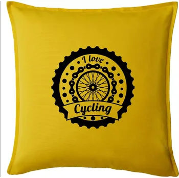 Polštář I love cycling - kolo - Polštář 50x50 - 50x50 - Pouze potah ( Žlutá )
