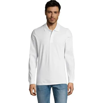 Pánské tričko PERFECT MEN LSL POLO 180g Perfect Lsl Men - WhiteM