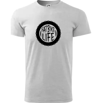 Pánské tričko Fatbike life - Triko extra velké (5-8XL) - 7XL ( Světlešedý Melír )