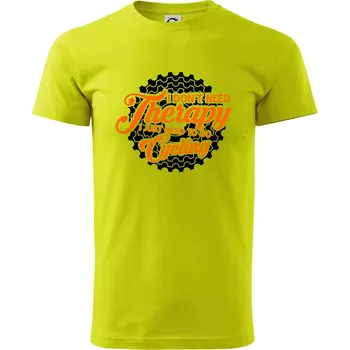 I don't need therapy cycling - Klasické pánské triko vyšší gramáže - L ( Limetková )