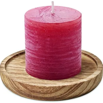 Svíčka Svíčka s dřevěným stojánkem Pentas - Červená