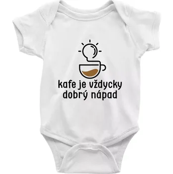 Kojenecký body Kafe je vždycky dobrý nápad - Body kojenecké s krátkým rukávem - Krátký r. do 3 měs ( Bílá )