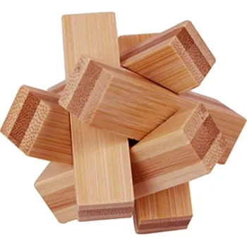 Dřevěná hračka Dřevěný logický hlavolam 4,5 x 4,5 cm Mini hlavolam do kapsy Dětská dřevěná skládačka Relaxační hračka Prostorová logika Motorika
