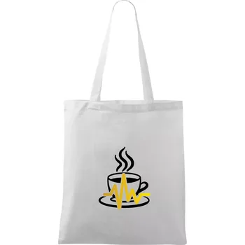 Káva EKG hrnek - Taška bavlněná - 42 x 38 cm ( Bílá )