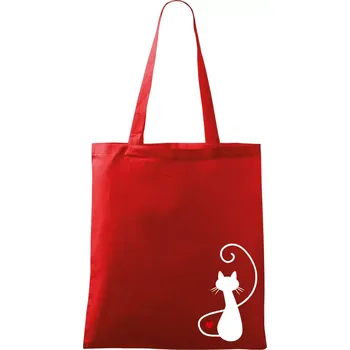 Zamilovaná kočka zpředu - Taška bavlněná - 42 x 38 cm ( Červená )
