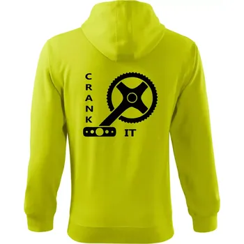 Pánská móda Crank it - Mikina s kapucí na zip trendy zipper - S ( Limetková )