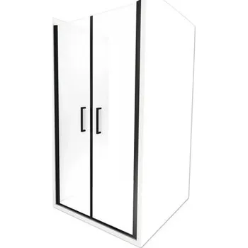 Sprchové dveře do niky Aurlane Black Calm 90 cm barva rámu černá dekor skla čiré sklo