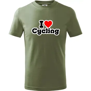 I love cycling - Tričko dětské bavlněné - 122 cm/6 let ( Khaki )