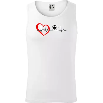 Moje srdce bije pro kávu - Tílko pánské Core - 2XL ( Bílá )