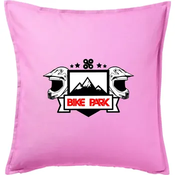 Polštář Bike park helmy - Polštář 50x50 - 50x50 - Pouze potah ( Růžová )