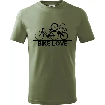 Chlapecké oblečení Bike love - Tričko dětské bavlněné - 134 cm/8 let ( Khaki )