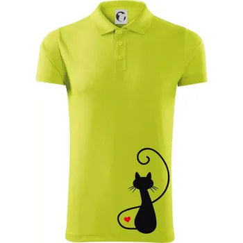 Pánská košile Zamilovaná kočka zpředu - Polokošile Victory sportovní (dresovina) - XL ( Limetková )