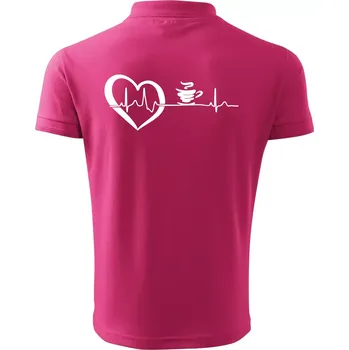 Pánská košile Moje srdce bije pro kávu - Polokošile pánská Pique Polo 203 - 3XL ( Purpurová )