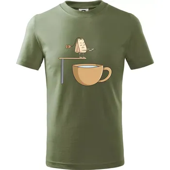 Skokan čaj - Tričko dětské bavlněné - 146 cm/10 let ( Khaki )