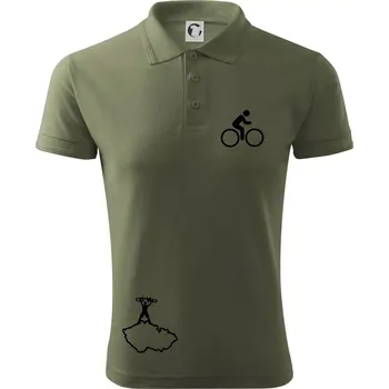Pánská košile Mapa ČR + kolo na prsu - Polokošile pánská Pique Polo 203 - 3XL ( Khaki )