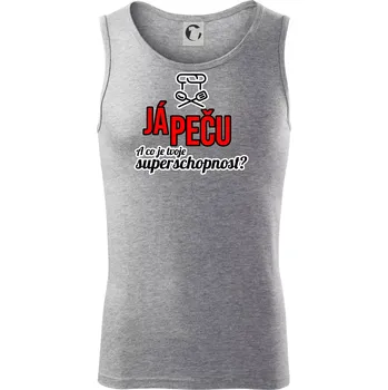 Já peču - tvoje superschopnost? rovný nápis - Tílko pánské Core - XL ( Tmavě šedý melír )