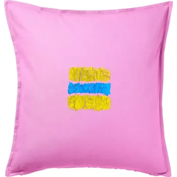 Polštář Turistická Cyklo značka - žluto modrá - Polštář 50x50 - 50x50 - Pouze potah ( Růžová )