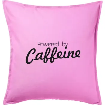 Polštář Powered by Caffeine - Polštář 50x50 - 50x50 - Pouze potah ( Růžová )