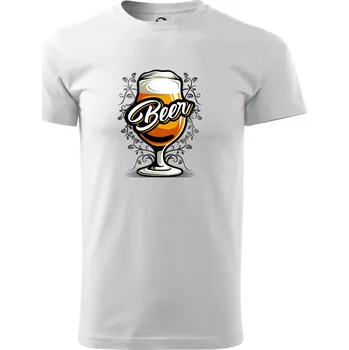 Pánské tričko Beer sklenice s nožkou - Triko extra velké (5-8XL) - 7XL ( Bílá )