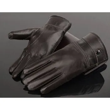 Rukavice Pánské zimní rukavice z pravé kůže kávová