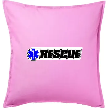 Polštář Záchranář rescue kříž modrý - Polštář 50x50 - 50x50 - Pouze potah ( Růžová )