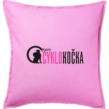 Polštář Jsem cyklo kočka - Polštář 50x50 - 50x50 - Pouze potah ( Růžová )
