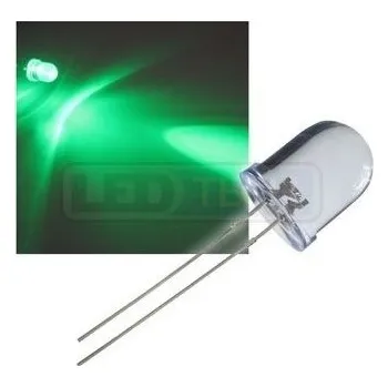 Polovodič LED dioda 10mm zelená round 30°