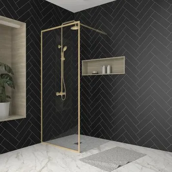 Walk In Aurlane Golden Edge 90 cm barva rámu zlato dekor skla čiré sklo