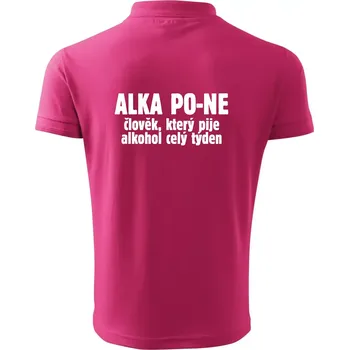 Pánská košile Alkapone - Polokošile pánská Pique Polo 203 - 4XL ( Purpurová )