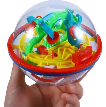 ostatní stavebnice 3D mini kulaté bludiště s kovovou kuličkou Průhledná logická hra pro děti i dospělé Rozvoj koordinace a trpělivosti 13 cm