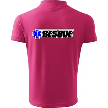 Pánská košile Záchranář rescue kříž modrý - Polokošile pánská Pique Polo 203 - XL ( Purpurová )
