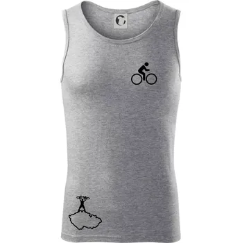 Pánské termoprádlo Mapa ČR + kolo na prsu - Tílko pánské Core - L ( Tmavě šedý melír )