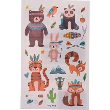 Odstranitelné tetování Tetovací obtisky Zvířátka indiáni