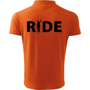 Pánská košile Ride - nápis s cyklistou - Polokošile pánská Pique Polo 203 - L ( Oranžová )