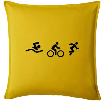 Polštář Triathlon postavy - Polštář 50x50 - 50x50 - Pouze potah ( Žlutá )