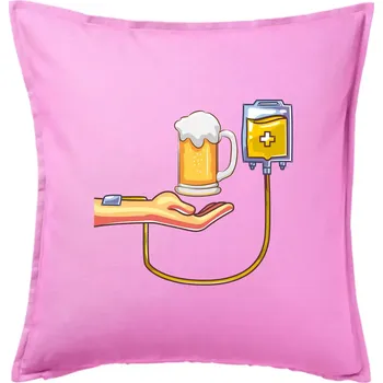 Polštář Pivo infuze - Polštář 50x50 - 50x50 - Pouze potah ( Růžová )