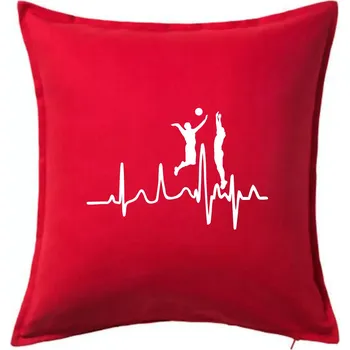 Polštář EKG volejbalisti muži - Polštář 50x50 - 50x50 - Pouze potah ( Červená )