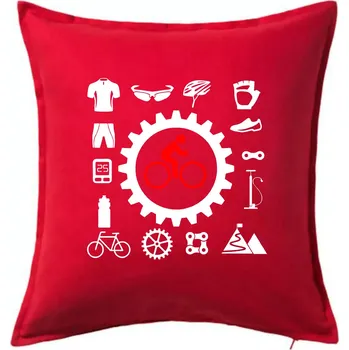 Polštář Vše pro cyklistiku - Polštář 50x50 - 50x50 - Pouze potah ( Červená )
