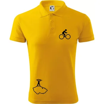 Pánská košile Mapa ČR + kolo na prsu - Polokošile pánská Pique Polo 203 - 3XL ( Žlutá )