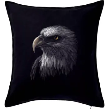 Polštář Orel portrét - Polštář 50x50 - 50x50 - Včetně výplně ( Černá )