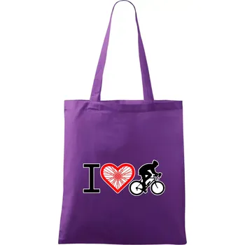 I love cycles výplet - Taška bavlněná - 42 x 38 cm ( Fialová )