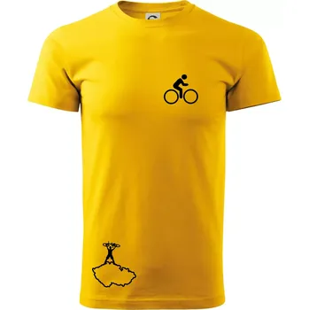 Pánské tričko Mapa ČR + kolo na prsu - Triko extra velké (5-8XL) - 5XL ( Žlutá )
