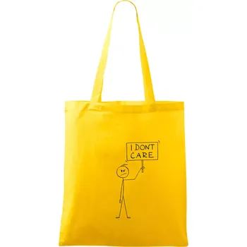 I don't care - postava - Taška bavlněná - 42 x 38 cm ( Žlutá )