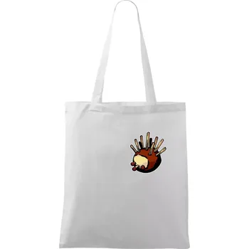 Kaštanový ježeček - prso - Taška bavlněná - 42 x 38 cm ( Bílá )