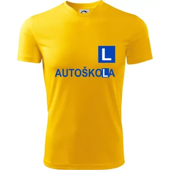 Chlapecké tričko Autoškola nápis - Dětské triko sportovní (dresovina) - 134 cm/8 let ( Žlutá )