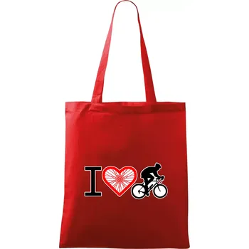 I love cycles výplet - Taška bavlněná - 42 x 38 cm ( Červená )