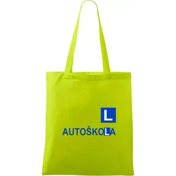 Autoškola nápis - Taška bavlněná - 42 x 38 cm ( Limetková )