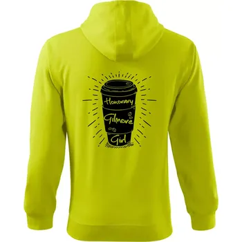 Pánská mikina Honorary Gilmore Girl - Mikina s kapucí na zip trendy zipper - L ( Limetková )