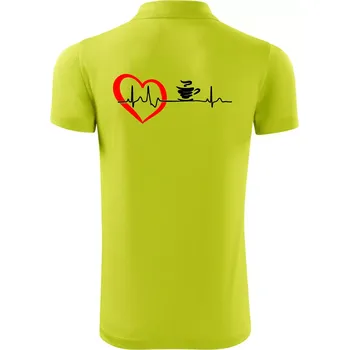 Pánská košile Moje srdce bije pro kávu - Polokošile Victory sportovní (dresovina) - L ( Limetková )