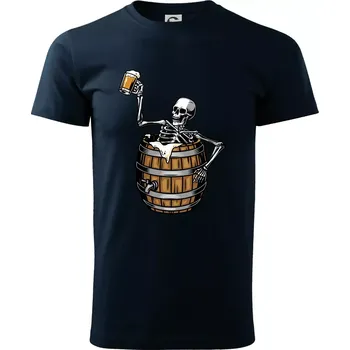 Pánské tričko Kostra pivo - Triko extra velké (5-8XL) - 8XL ( Námořní modrá (velmi tmavá - téměř černá) )